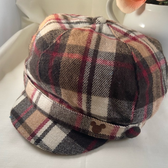 Adult Mickey Plaid Newsboy Hat 